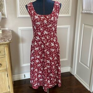 Women's Sleeveless Floral Midi Dress Casual Tank Dress